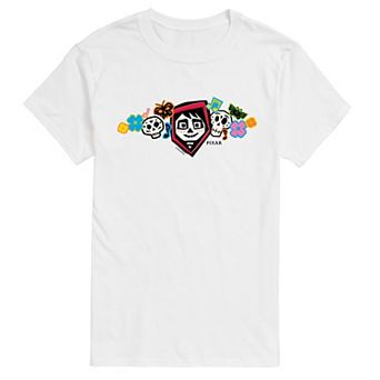 Men's Coco Sugar Skull Floral Short Sleeve Graphic Tee