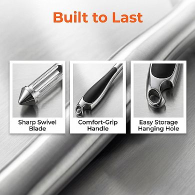 Stainless Steel Vegetable Peeler with Comfortable Ergonomic Handle 6.3x1 inch