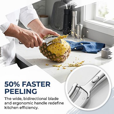 7.2"x1.5" Stainless Steel Vegetable Peeler with Comfortable Ergonomic Handle, Durable Tool