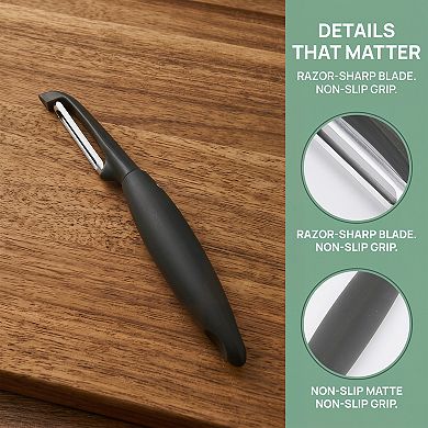 7.5"x0.8" Stainless Steel Vegetable Peeler, Classic Y Frame Potato Peeler with Hangable Loop