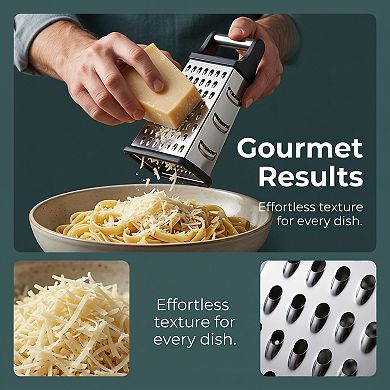 5.1"x7.7" 4-Sided Box Mandoline Slicer, Stainless Steel Vegetable Chopper with Non-Slip Base Handle