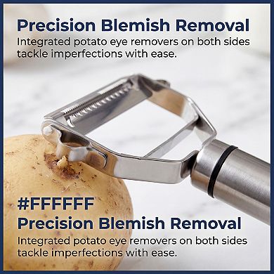6.8"x3.3" Stainless Steel 3 in 1 Vegetable Peeler, Durable Potato Peeler with Ergonomic Handle