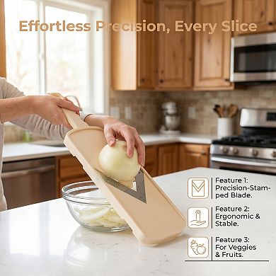 2 Pcs Mandoline Slicer for Kitchen, Vegetable Chopper Multifunctional Cutter for Tomato Onion
