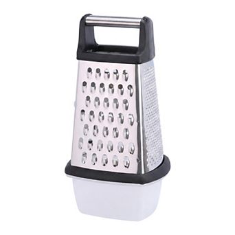 5.1x10.2 inch 4-Sided Box Mandoline Slicer, Stainless Steel Chopper with Non-Slip Base and Handle