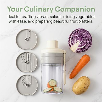 Mandoline Slicer for Kitchen, Vegetable Chopper 3-in-1 Cutter for Potato Tomato Cucumber