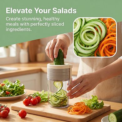 Mandoline Slicer for Kitchen, Vegetable Chopper 3-in-1 Cutter for Potato Tomato Cucumber