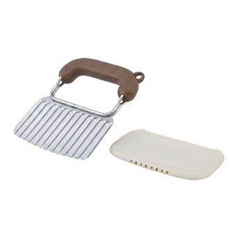 Mandoline Slicer for Kitchen, Stainless Steel Wavy Potato Slicer with Non-Slip Handle