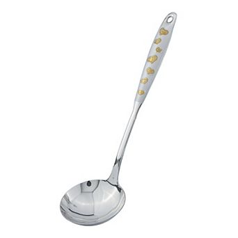 13.7x3.7 inch Cooking Spoon, Stainless Steel Spoon for Non Stick Cookware