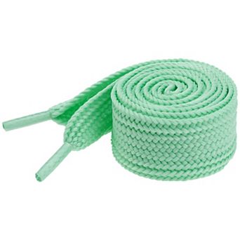 1 Pair Flat Thick Shoelaces Wide Solid Color Strings for Sneakers 39.37" Green