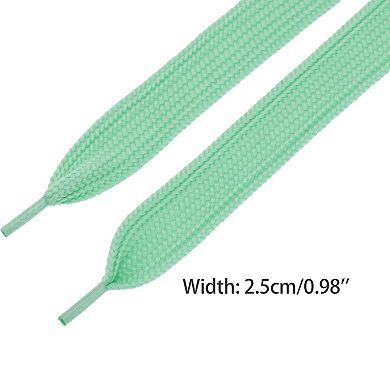 1 Pair Flat Thick Shoelaces Wide Solid Color Strings for Sneakers 39.37" Green
