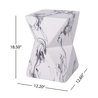 KWPZQEB Modern Geometric MGO Side Table, Hourglass Accent Table for Indoor, Outdoor