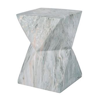 KWPZQEB Modern Geometric MGO Side Table, Hourglass Accent Table for Indoor, Outdoor
