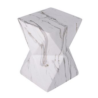 KWPZQEB Modern Geometric MGO Side Table, Hourglass Accent Table for Indoor, Outdoor