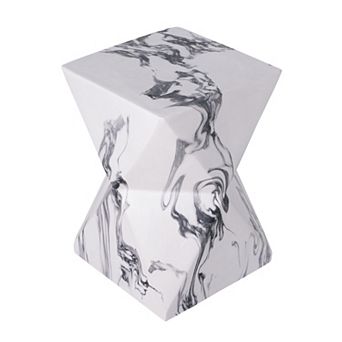 KWPZQEB Modern Geometric MGO Side Table, Hourglass Accent Table for Indoor, Outdoor