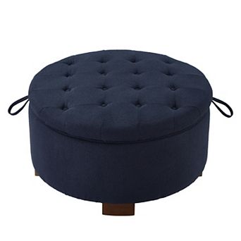 KWPZQEB Round Storage Ottoman with Reversible Lid, Boucle Footstool, Side Table for Living Room