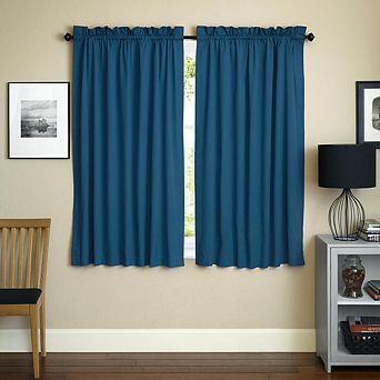 Blazing Needles Twill Curtain Panels (Set of 2)