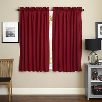 Blazing Needles Twill Curtain Panels (Set of 2)