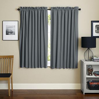 Blazing Needles Twill Curtain Panels (Set of 2)