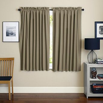 Blazing Needles Twill Curtain Panels (Set of 2)