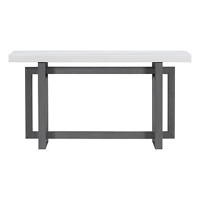 KWPZQEB Geometric Styling Extra Long Entryway Table, Solid Wood