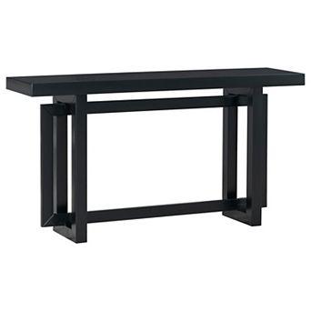 KWPZQEB Geometric Styling Extra Long Entryway Table, Solid Wood