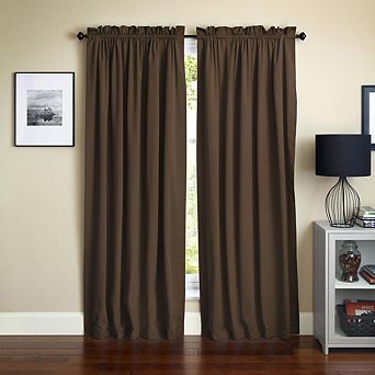 Blazing Needles Twill Curtain Panels (Set of 2)