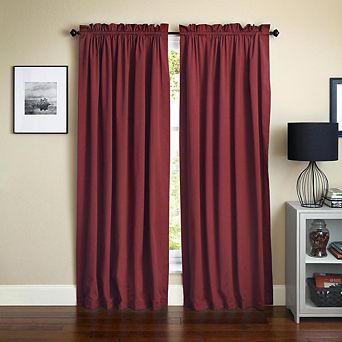 Blazing Needles Twill Curtain Panels (Set of 2)