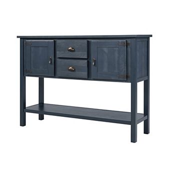 KWPZQEB Farmhouse Solid Wood Console Table with 2 Drawers & Bottom Shelf
