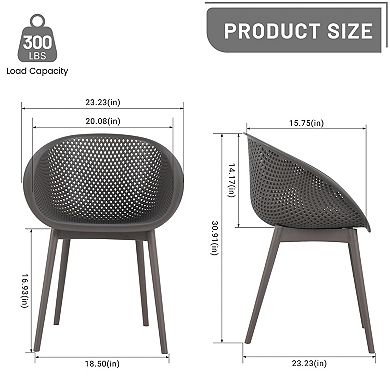 KWPZQEB Leisure Dining Table Set of 3, Folding Square Table & 3 Chairs, All-Weather PP Plastic