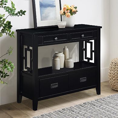 KWPZQEB Farmhouse Console Table with 4 Drawers, Entry Sofa Table for Entryway, Living Room