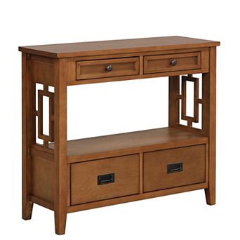 KWPZQEB Farmhouse Console Table with 4 Drawers, Entry Sofa Table for Entryway, Living Room