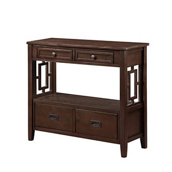 KWPZQEB Farmhouse Console Table with 4 Drawers, Entry Sofa Table for Entryway, Living Room