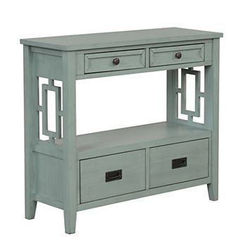 KWPZQEB Farmhouse Console Table with 4 Drawers, Entry Sofa Table for Entryway, Living Room