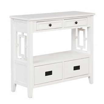 KWPZQEB Farmhouse Console Table with 4 Drawers, Entry Sofa Table for Entryway, Living Room