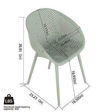 KWPZQEB Leisure Dining Table Set of 3, Round Table & 2 Chairs, All-Weather PP Plastic