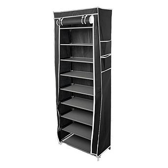Room-saving 10-Layers 9 Lattices Non-woven Fabric Shoe Rack