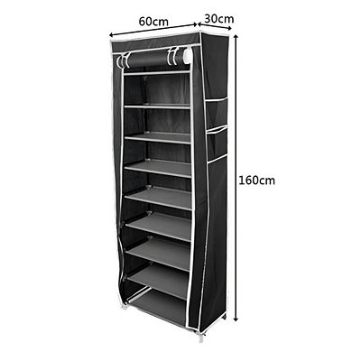 Room-saving 10-Layers 9 Lattices Non-woven Fabric Shoe Rack