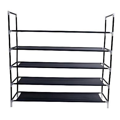 Simple Assembly 5 Tiers Non-woven Fabric Shoe Rack with Handle