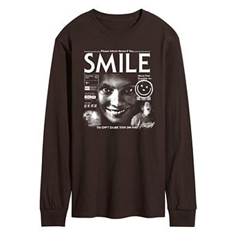 Men's Smile Horror Movie Collage Long Sleeve Graphic T-Shirt