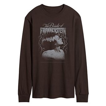 Men's Universal Monsters The Bride Of Frankenstein Distressed Long Sleeve Graphic T-Shirt