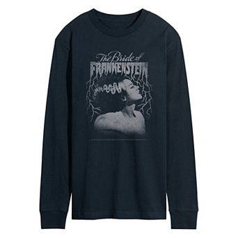 Men's Universal Monsters The Bride Of Frankenstein Distressed Long Sleeve Graphic T-Shirt