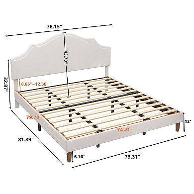 GOODSILO Upholstered Platform Bed with Adjustable Headboard for Modern Bedroom