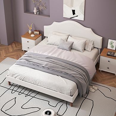GOODSILO Upholstered Platform Bed with Adjustable Headboard for Modern Bedroom