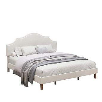 GOODSILO Upholstered Platform Bed with Adjustable Headboard for Modern Bedroom