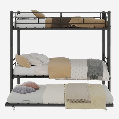 GOODSILO Heavy-Duty Sturdy Bunk Bed with Safety Guardrail and Noise Reduction