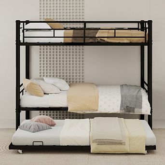 GOODSILO Heavy-Duty Sturdy Bunk Bed with Safety Guardrail and Noise Reduction
