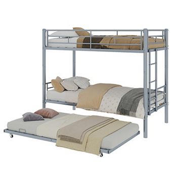 GOODSILO Heavy-Duty Sturdy Bunk Bed with Safety Guardrail and Noise Reduction