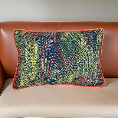 20 X 14 Inch Pillow With Abstract Art Details, Multicolor