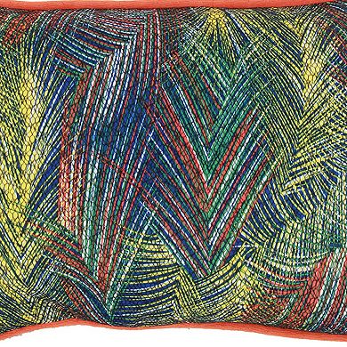 20 X 14 Inch Pillow With Abstract Art Details, Multicolor