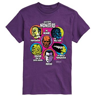 Men's Universal Monsters Retro Character Collage Short Sleeve Graphic T-Shirt